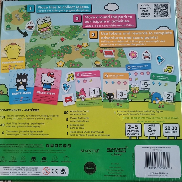 Sanrio Hello Kitty Day At The Park Collectors Limited Edition Tabletop Game - Picture 6 of 13